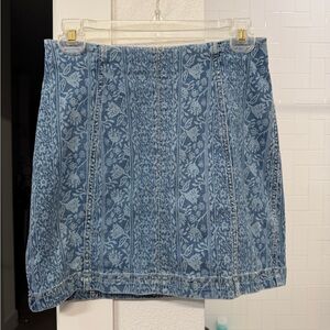 Free People Blue Floral Mini Skirt